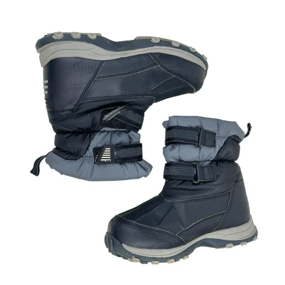 LL Bean Kids Gray Black Waterproof Hook Loop Mid Calf Winter Boots Size 3 289143 - Picture 3 of 7